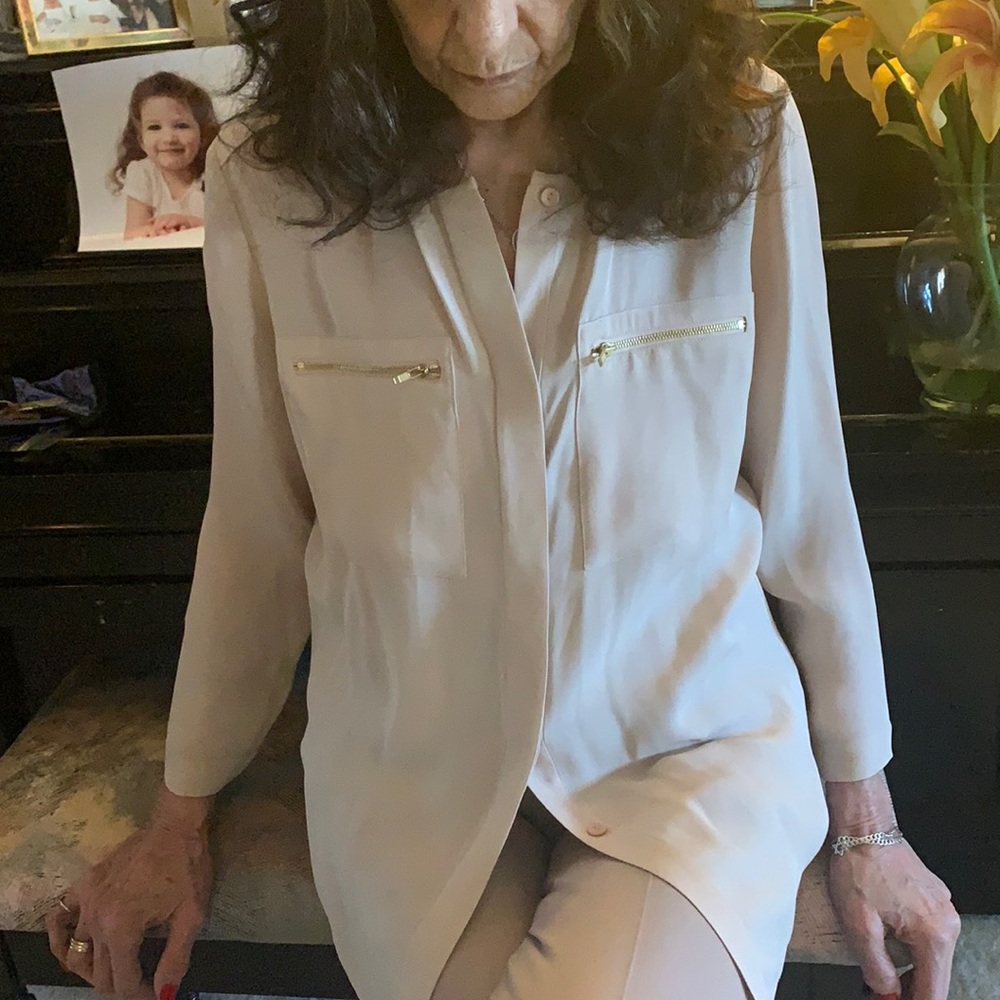 Theory Silk Suit w/straight matching pants.